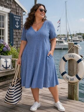 Torrid blue swing dress 2